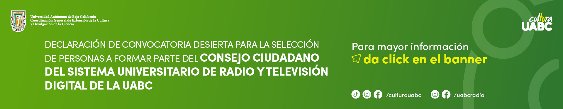 Declaración de convocatoria desierta para formar el Consejo Ciudadano del Sistema Universitario de Radio y Televisión Digital